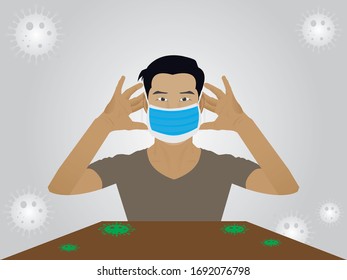 Wearing Protective Medical Mask for Prevent Coronavirus