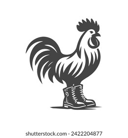 Wearing Rooster Boots Vactor illustration