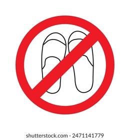 wearing sandals is prohibited vector illustration design