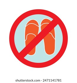 wearing sandals is prohibited vector illustration design