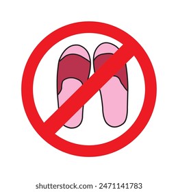 wearing sandals is prohibited vector illustration design