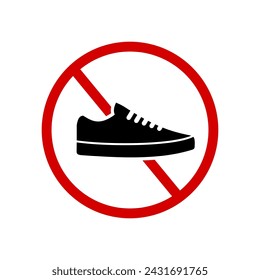 wearing shoes is prohibited logo illustration