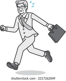 wearing a suit
senior businessman running