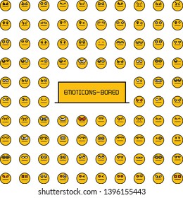 weary and bored yellow face emoji icons