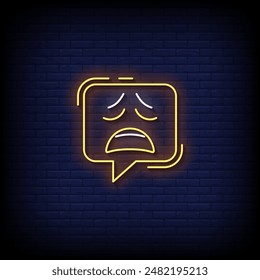 weary emoji symbol neon sign vector