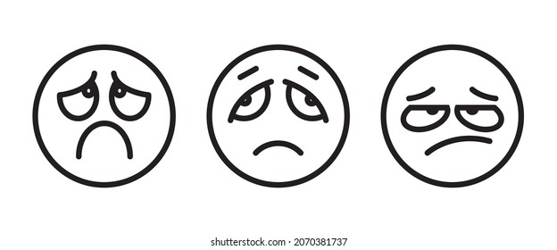 Weary icon. Wailing emoticon, tired, fed up or be sick of emoji emoticon