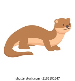 Weasel animal icon cartoon vector. Cute otter. Mink funny