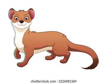 Weasel Cartoon Animal Illustration Color