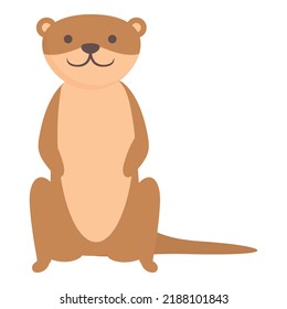 Weasel ermine icon cartoon vector. Cute animal. Marten otter