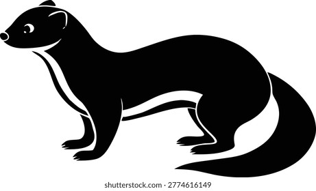 Ilustración vectorial de mamífero con armiño de hurón comadreja