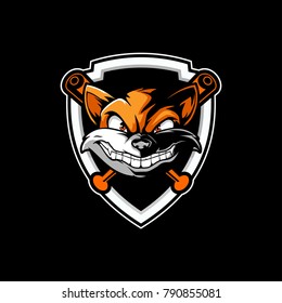 weasel head vector for baseball club logo