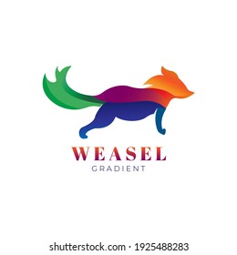 weasel of logo design with gradient color. vector ilustration