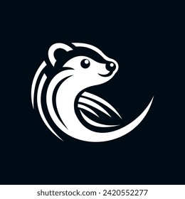 weasel logo design in a simple and elegant style