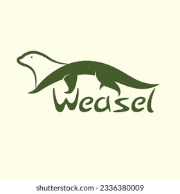 Siluetas vectoriales del logotipo de la mascota de Weasel