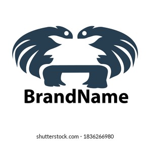 weasel rabbit logo monogram design for company