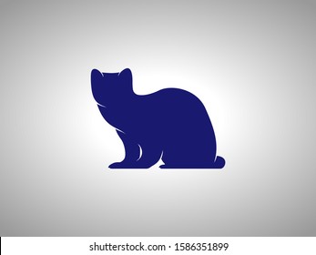 Weasel Silhouette on White Background. Isolated Vector Animal