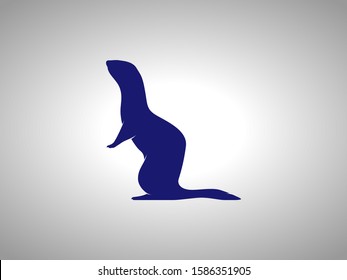 Weasel Silhouette on White Background. Isolated Vector Animal