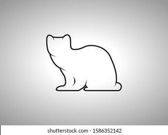 Weasel Silhouette on White Background. Isolated Vector Animal