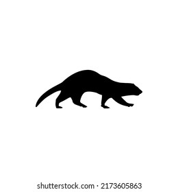 Weasel Silhouette Vector. Best Weasel Icon Illustration On White Background.