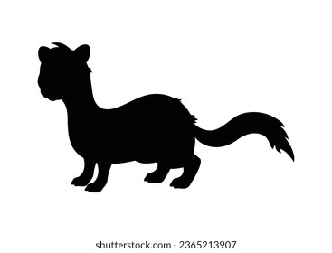 Weasel Silhouette Vector Isolated on White Background