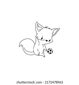 weasel vector illustration playing ball