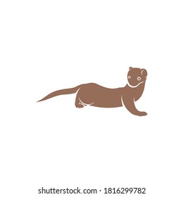 Weasel/mustela nivalis vector illustration ,simple and creative design