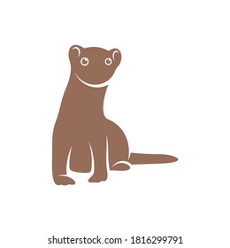 Weasel/mustela nivalis vector illustration ,simple and creative design