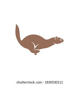 Weasel/mustela nivalis vector illustration ,simple and creative design