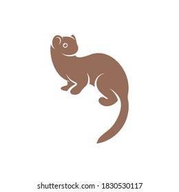Weasel/mustela nivalis vector illustration ,simple and creative design