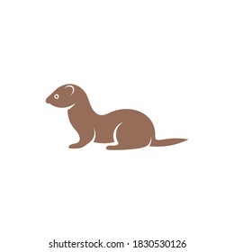 Weasel/mustela nivalis vector illustration ,simple and creative design