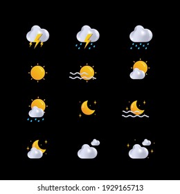 weather 3d icon vector ui ux