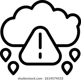 Weather Alert Line Vector Icon Design