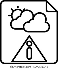 Weather Alert Vector Line Icon Design
