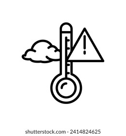 Weather Alert Vector Line Icon Design