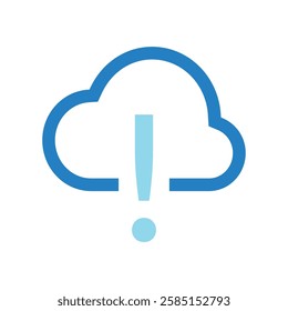 Weather allert icon outline blue color