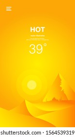 Weather App design mobile - Modern UI screen design for mobile app with web icons