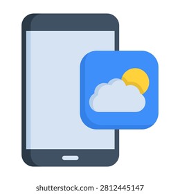 Weather App Icon Flat Style Vector Illustration