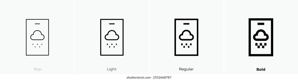 weather app icon. Thin, Light Regular And Bold style design isolated on white background