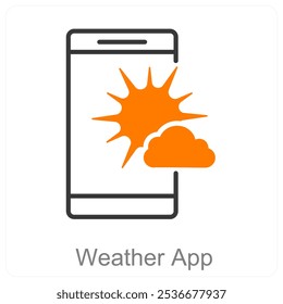 Weather App and nature icon concept
