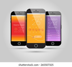 Weather app preview - vector template