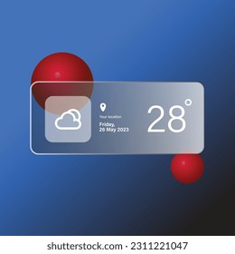 Weather app user interface glassmorphism concept design