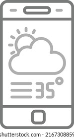 Icono vector de aplicación meteorológica. Se puede usar para imprimir, móviles y aplicaciones web.