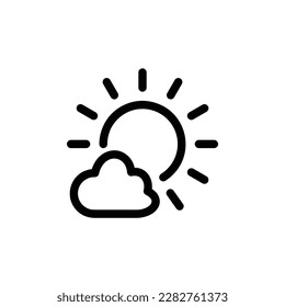 Wetterapp-Vektorsymbol, Outline-Stil, einzeln auf weißem Hintergrund.