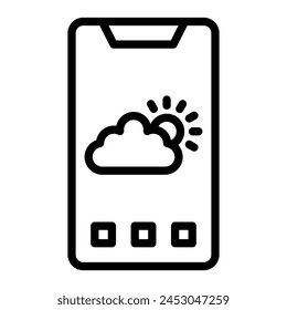 Weather App Vector Line Icon Design