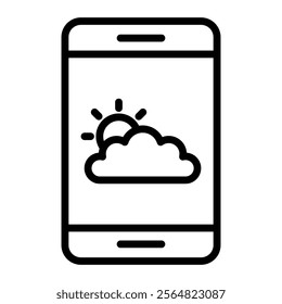 Weather App Vector Line Icon Design