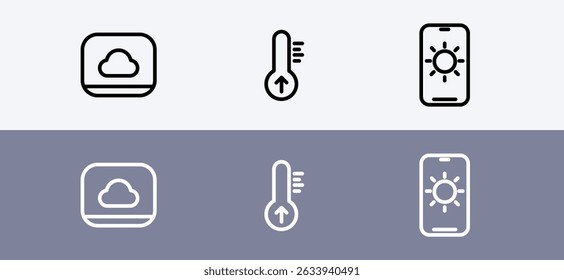 Weather application icon symbol - clean and modern Weather prediction icon.