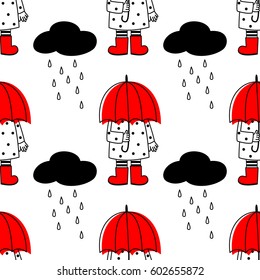 weather, art, cloud, style, illustration, vector, umbrella