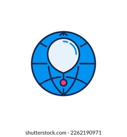 Globo meteorológico dentro del concepto de vectores de Globe de la Tierra Icono o logotipo coloreado