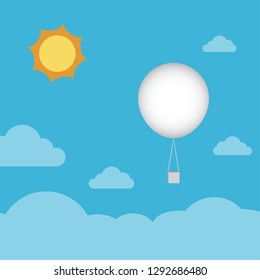 Weather Balloon, Radiosonde On Blue Sky