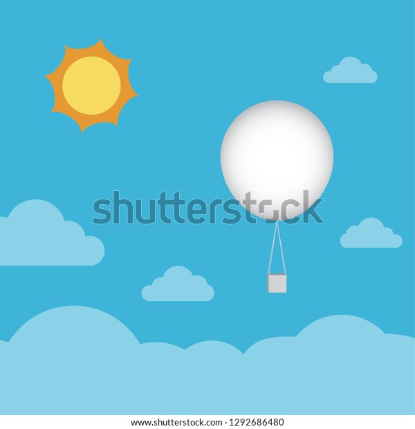 Weather balloon,\
Radiosonde on blue sky